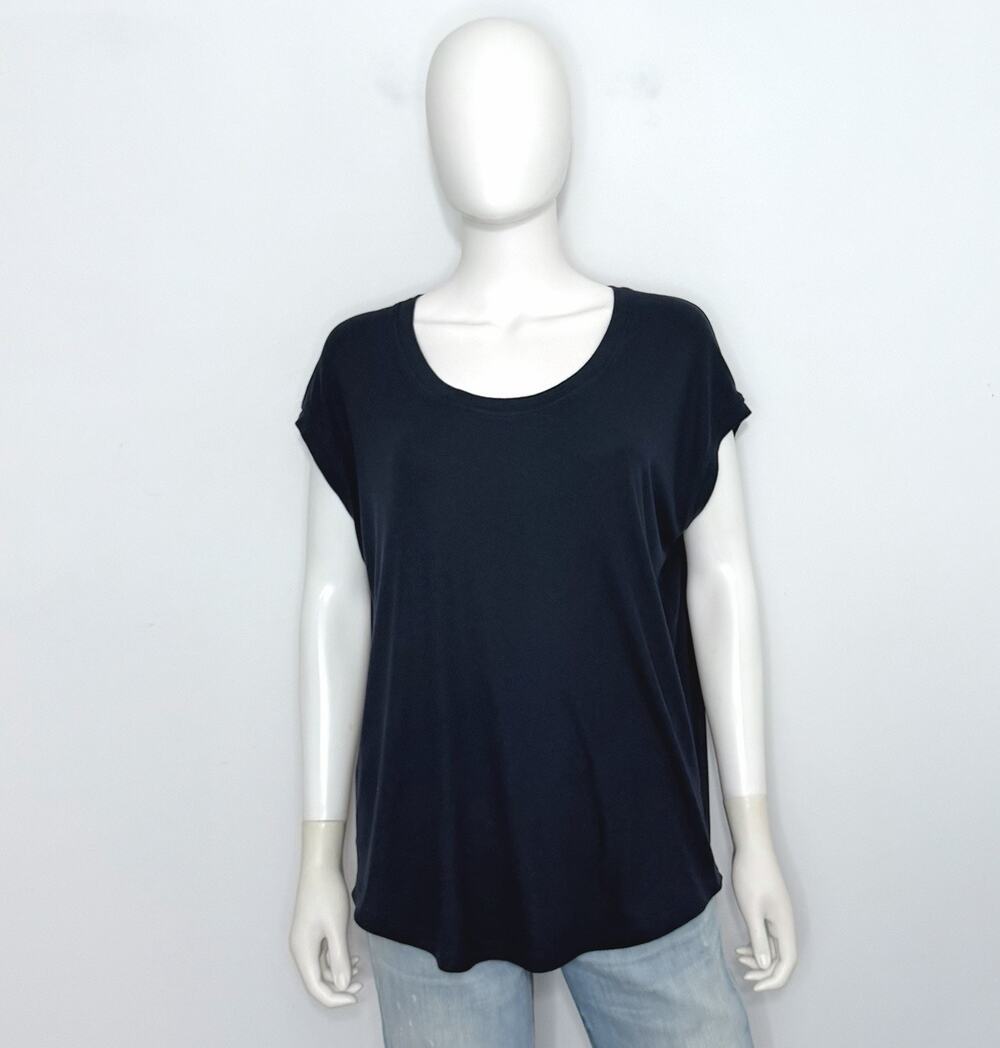 Athleta Cloudlight Stratus Tee Womens M Navy Short Sleeve T Shirt Scoop Neck